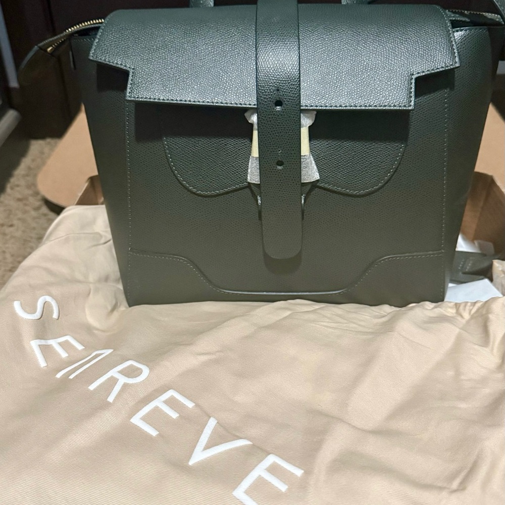 Senreve Women's Dark Green Leather MIDI Maestra